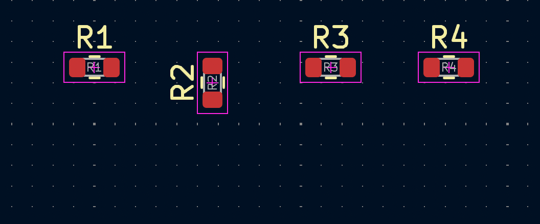 Resistors after aligning to top