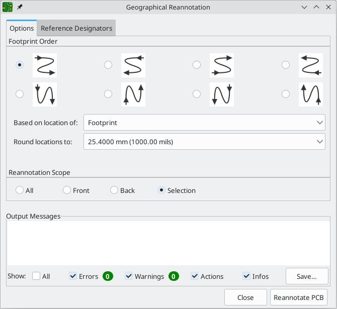 geographical reannotate options