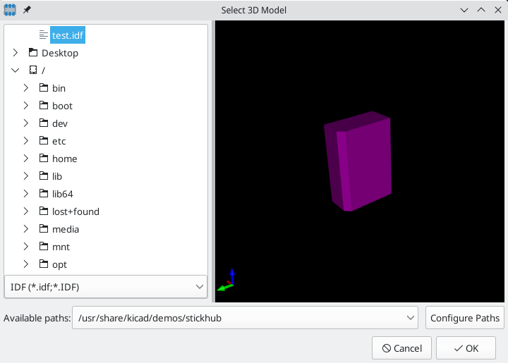 IDF component outline selection