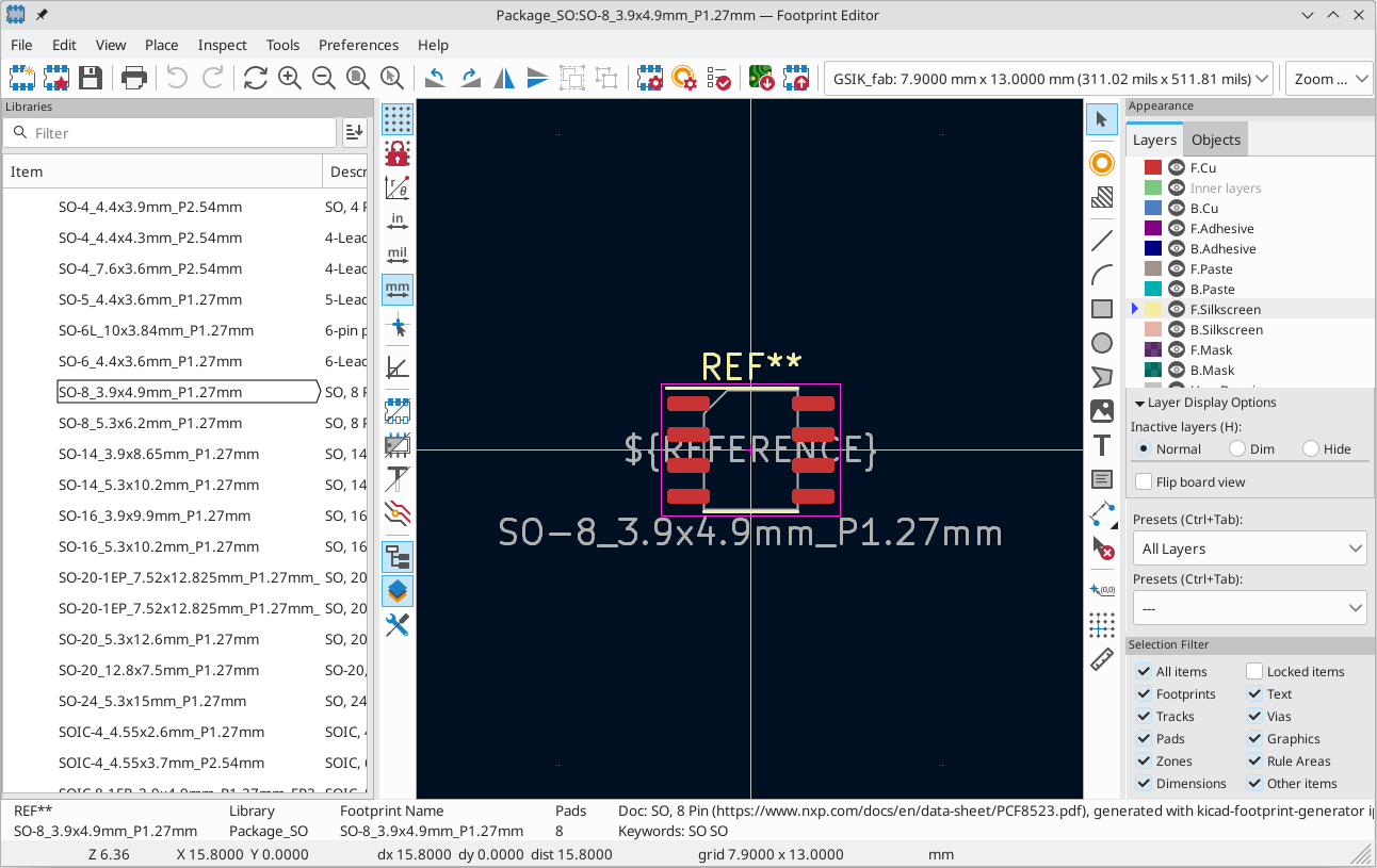 footprint editor overview