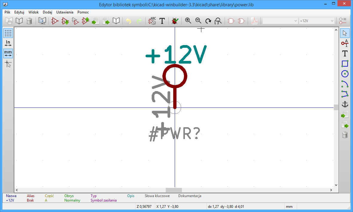 Editing a power symbol