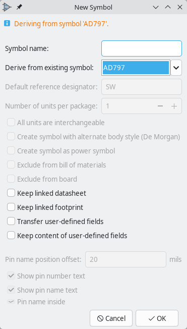 eeschema new symbol derived