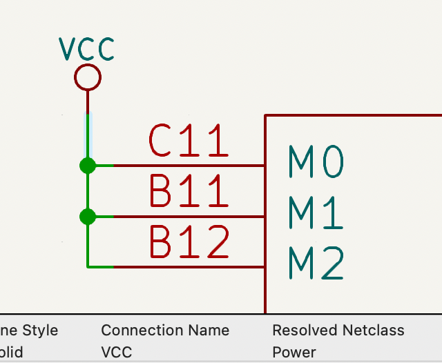 selected wire’s netclass displayed in status pane