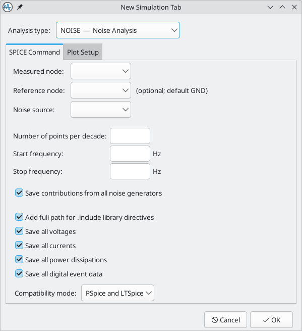 Noise analysis window