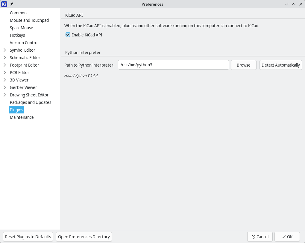preferences plugins