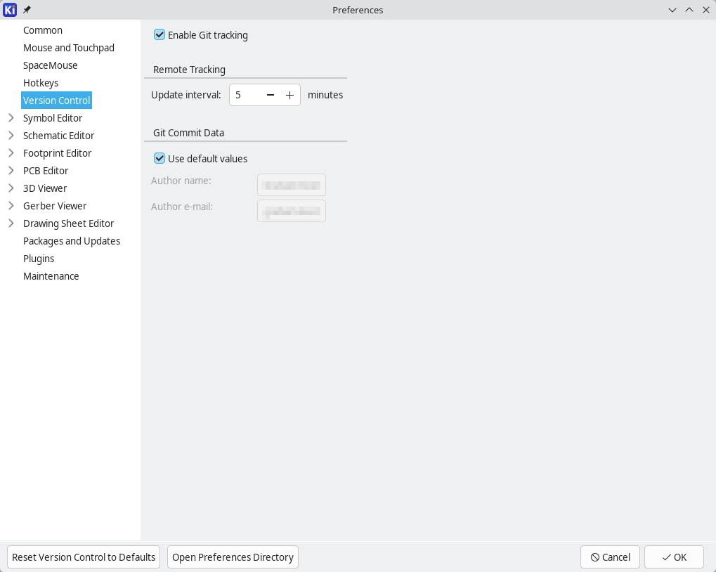 preferences version control