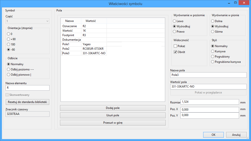 Symbol Properties dialog