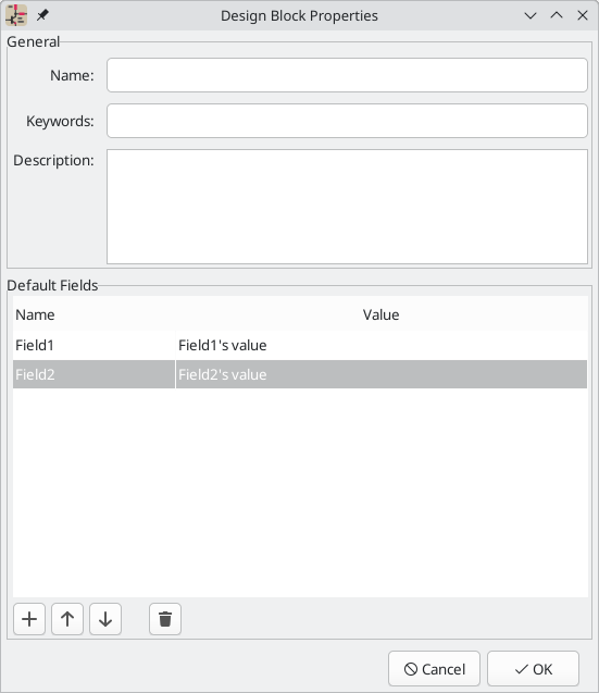 design block properties